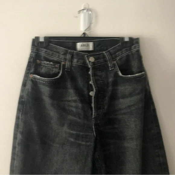 Agolde Low Slung Baggy 30.5” Jeans in Ditch Grey Wash Size 23 Waist Relaxed Fit - Picture 5 of 16